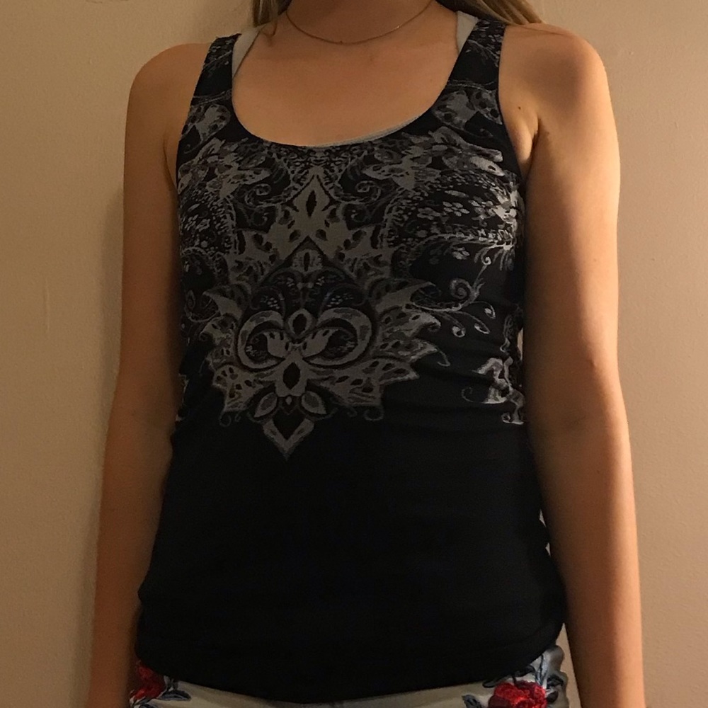 Black and White Athleta Tank